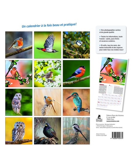 Oiseaux de nos jardins - Calendrier 2025