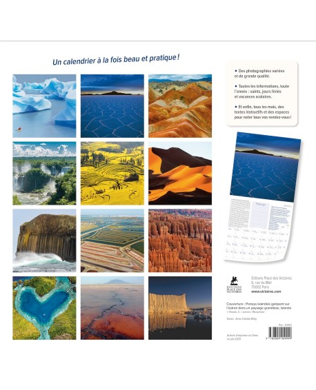 Calendrier paysages fascinants 2026