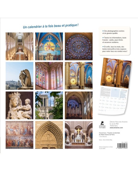 Calendrier Notre-Dame de Paris 2026