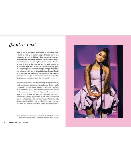 Livre illustré sur la vie d'Ariana Grande, icône de la mode