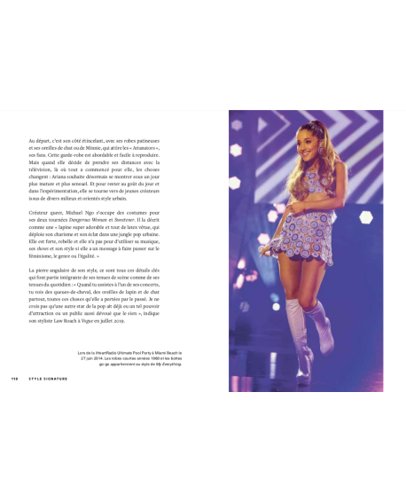 Livre illustré sur la vie d'Ariana Grande, icône de la mode