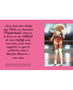 Livre illustré sur la vie de lady gaga, icône de la mode