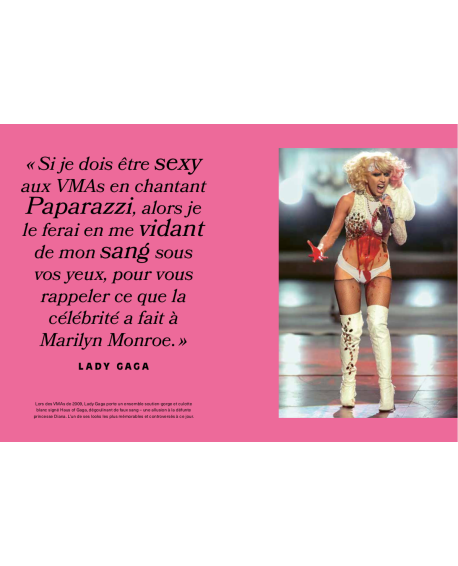 Livre illustré sur la vie de lady gaga, icône de la mode