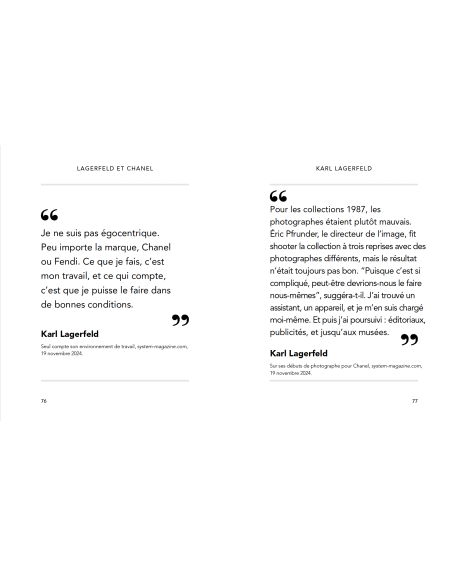 Livre Karl Lagerfeld – Citations, mode et photographies de défilés