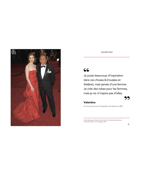 Valentino - Livre de citations – Élégance et haute couture italienne