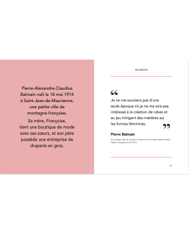 Dans la collection « Little Guide », un livre de citations illustré de photos de défilés, dédié à la célèbre marque Balmain.