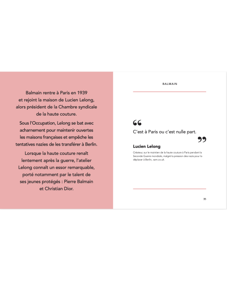 Dans la collection « Little Guide », un livre de citations illustré de photos de défilés, dédié à la célèbre marque Balmain.