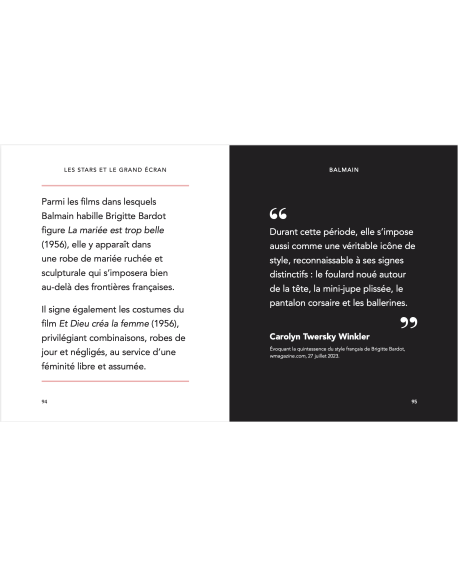 Dans la collection « Little Guide », un livre de citations illustré de photos de défilés, dédié à la célèbre marque Balmain.