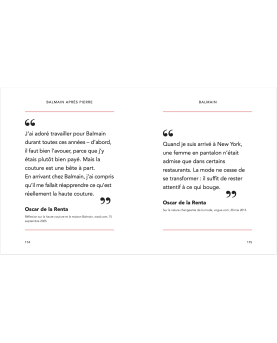 Dans la collection « Little Guide », un livre de citations illustré de photos de défilés, dédié à la célèbre marque Balmain.