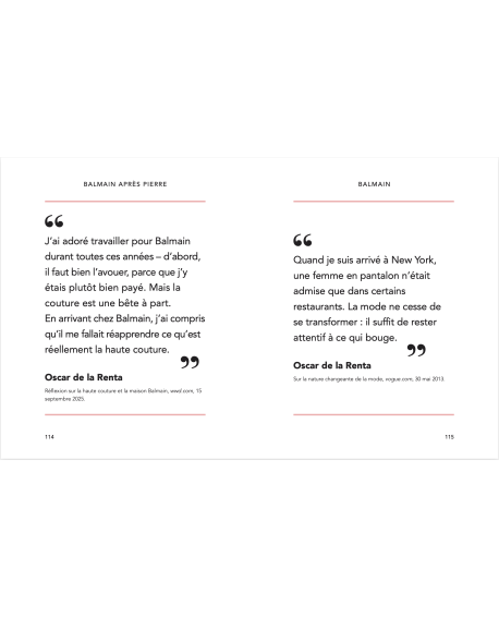 Dans la collection « Little Guide », un livre de citations illustré de photos de défilés, dédié à la célèbre marque Balmain.